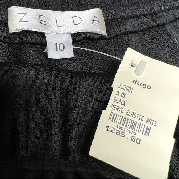 NWT ZELDA 90's Black Crepe Trumpet Meryl Maxi Skirt Size 10 - Picture 9 of 11